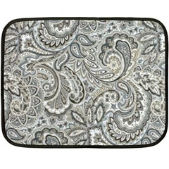 Gray Paisley Texture, Paisley Fleece Blanket (mini) by nateshop