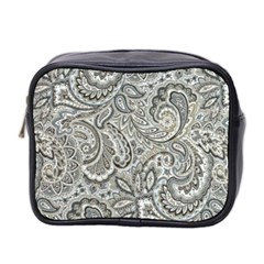 Gray Paisley Texture, Paisley Mini Toiletries Bag (two Sides) by nateshop