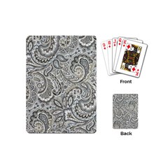 Gray Paisley Texture, Paisley Playing Cards Single Design (mini) by nateshop