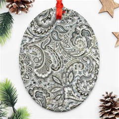 Gray Paisley Texture, Paisley Ornament (oval Filigree) by nateshop