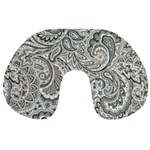 Gray Paisley Texture, Paisley Travel Neck Pillow Back