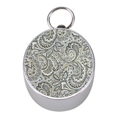 Gray Paisley Texture, Paisley Mini Silver Compasses by nateshop