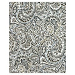 Gray Paisley Texture, Paisley Drawstring Bag (small) by nateshop