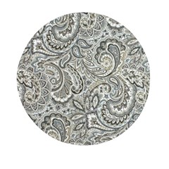 Gray Paisley Texture, Paisley Mini Round Pill Box by nateshop