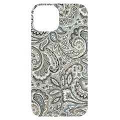 Gray Paisley Texture, Paisley Iphone 14 Black Uv Print Case by nateshop