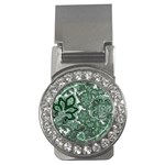 Green Ornament Texture, Green Flowers Retro Background Money Clips (CZ)  Front