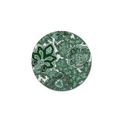 Green Ornament Texture, Green Flowers Retro Background Golf Ball Marker (10 Pack) by nateshop