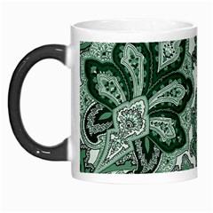 Green Ornament Texture, Green Flowers Retro Background Morph Mug by nateshop