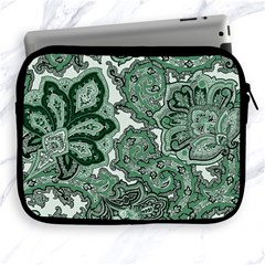 Green Ornament Texture, Green Flowers Retro Background Apple Ipad 2/3/4 Zipper Cases by nateshop