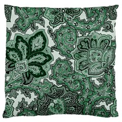 Green Ornament Texture, Green Flowers Retro Background Standard Premium Plush Fleece Cushion Case (two Sides) by nateshop