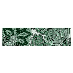 Green Ornament Texture, Green Flowers Retro Background Oblong Satin Scarf (16  X 60 ) by nateshop