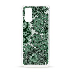 Green Ornament Texture, Green Flowers Retro Background Samsung Galaxy S20 6 2 Inch Tpu Uv Case by nateshop