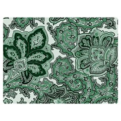 Green Ornament Texture, Green Flowers Retro Background Premium Plush Fleece Blanket (extra Small) by nateshop