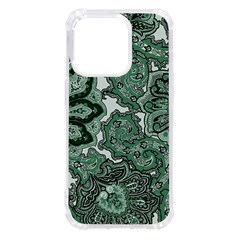 Green Ornament Texture, Green Flowers Retro Background Iphone 14 Pro Tpu Uv Print Case by nateshop