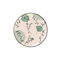 Plants Pattern Design Branches Branch Leaves Botanical Boho Bohemian Texture Drawing Circles Nature Hat Clip Ball Marker (4 Pack)