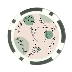 Plants Pattern Design Branches Branch Leaves Botanical Boho Bohemian Texture Drawing Circles Nature Poker Chip Card Guard