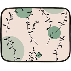 Plants Pattern Design Branches Branch Leaves Botanical Boho Bohemian Texture Drawing Circles Nature Fleece Blanket (mini) by Maspions