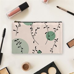 Plants Pattern Design Branches Branch Leaves Botanical Boho Bohemian Texture Drawing Circles Nature Cosmetic Bag (medium)