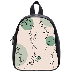 Plants Pattern Design Branches Branch Leaves Botanical Boho Bohemian Texture Drawing Circles Nature School Bag (small)