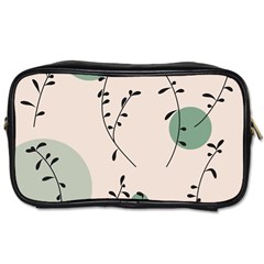 Plants Pattern Design Branches Branch Leaves Botanical Boho Bohemian Texture Drawing Circles Nature Toiletries Bag (one Side)