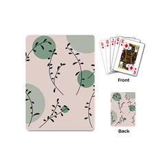 Plants Pattern Design Branches Branch Leaves Botanical Boho Bohemian Texture Drawing Circles Nature Playing Cards Single Design (mini)