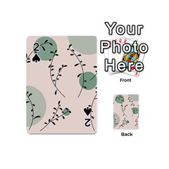 Plants Pattern Design Branches Branch Leaves Botanical Boho Bohemian Texture Drawing Circles Nature Playing Cards 54 Designs (mini)