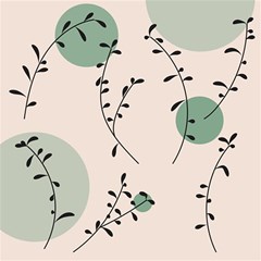 Plants Pattern Design Branches Branch Leaves Botanical Boho Bohemian Texture Drawing Circles Nature Play Mat (square)