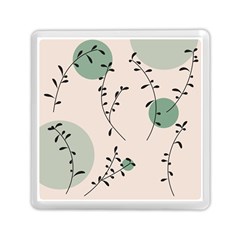 Plants Pattern Design Branches Branch Leaves Botanical Boho Bohemian Texture Drawing Circles Nature Memory Card Reader (square)