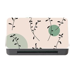 Plants Pattern Design Branches Branch Leaves Botanical Boho Bohemian Texture Drawing Circles Nature Memory Card Reader With Cf