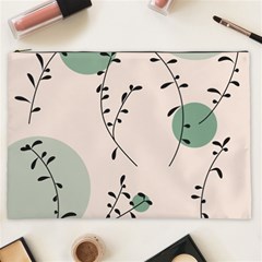 Plants Pattern Design Branches Branch Leaves Botanical Boho Bohemian Texture Drawing Circles Nature Cosmetic Bag (xxl)