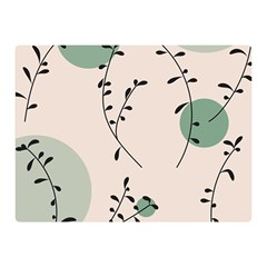 Plants Pattern Design Branches Branch Leaves Botanical Boho Bohemian Texture Drawing Circles Nature Two Sides Premium Plush Fleece Blanket (mini)