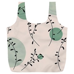 Plants Pattern Design Branches Branch Leaves Botanical Boho Bohemian Texture Drawing Circles Nature Full Print Recycle Bag (xxl)