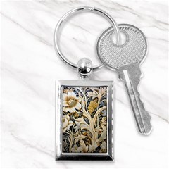 Flower Floral Pattern Floral Digital Spring Flora Botanical Blossom Bloom Vintage Key Chain (rectangle)