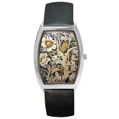 Flower Floral Pattern Floral Digital Spring Flora Botanical Blossom Bloom Vintage Barrel Style Metal Watch