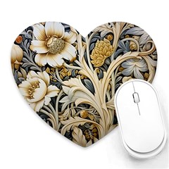 Flower Floral Pattern Floral Digital Spring Flora Botanical Blossom Bloom Vintage Heart Mousepad