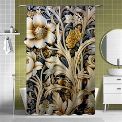 Flower Floral Pattern Floral Digital Spring Flora Botanical Blossom Bloom Vintage Shower Curtain 48  X 72  (small) 