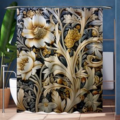 Flower Floral Pattern Floral Digital Spring Flora Botanical Blossom Bloom Vintage Shower Curtain 60  X 72  (medium) 