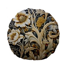 Flower Floral Pattern Floral Digital Spring Flora Botanical Blossom Bloom Vintage Standard 15  Premium Round Cushions