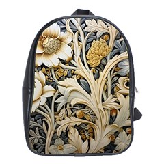 Flower Floral Pattern Floral Digital Spring Flora Botanical Blossom Bloom Vintage School Bag (xl)