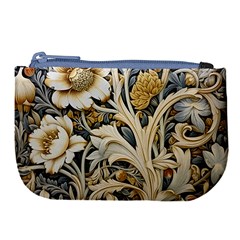 Flower Floral Pattern Floral Digital Spring Flora Botanical Blossom Bloom Vintage Large Coin Purse by Maspions