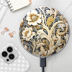 Flower Floral Pattern Floral Digital Spring Flora Botanical Blossom Bloom Vintage Wireless Fast Charger(white)