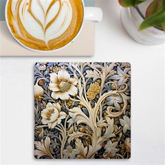 Flower Floral Pattern Floral Digital Spring Flora Botanical Blossom Bloom Vintage Uv Print Square Tile Coaster 