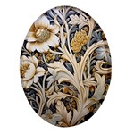 Flower Floral Pattern Floral Digital Spring Flora Botanical Blossom Bloom Vintage Oval Glass Fridge Magnet (4 pack) Front