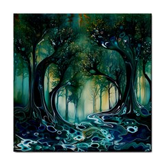 Trees Forest Mystical Forest Background Landscape Nature Tile Coaster