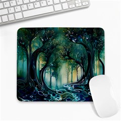 Trees Forest Mystical Forest Background Landscape Nature Large Mousepad by Maspions