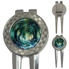 Trees Forest Mystical Forest Background Landscape Nature 3-in-1 Golf Divots