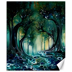 Trees Forest Mystical Forest Background Landscape Nature Canvas 20  X 24  by Maspions