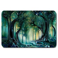 Trees Forest Mystical Forest Background Landscape Nature Large Doormat by Maspions