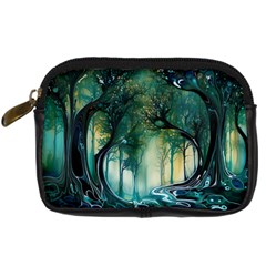 Trees Forest Mystical Forest Background Landscape Nature Digital Camera Leather Case by Maspions