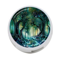 Trees Forest Mystical Forest Background Landscape Nature 4-port Usb Hub (two Sides) by Maspions